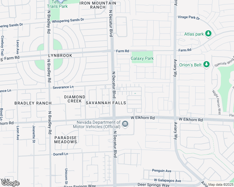 map of restaurants, bars, coffee shops, grocery stores, and more near 7334 North Decatur Boulevard in North Las Vegas