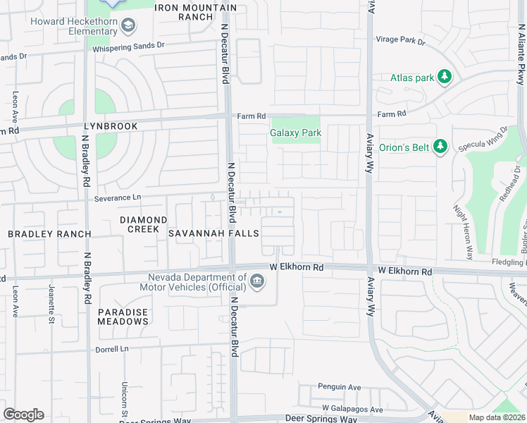 map of restaurants, bars, coffee shops, grocery stores, and more near 7352 Savannah Falls Street in Las Vegas