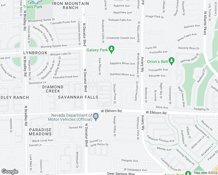 map of restaurants, bars, coffee shops, grocery stores, and more near 7337 Dazzle Point Street in North Las Vegas
