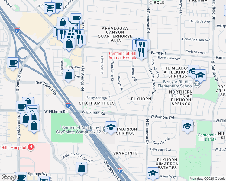 map of restaurants, bars, coffee shops, grocery stores, and more near 7312 Hoss Place in Las Vegas