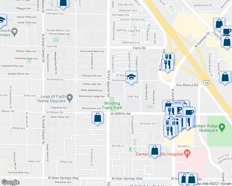 map of restaurants, bars, coffee shops, grocery stores, and more near in Las Vegas