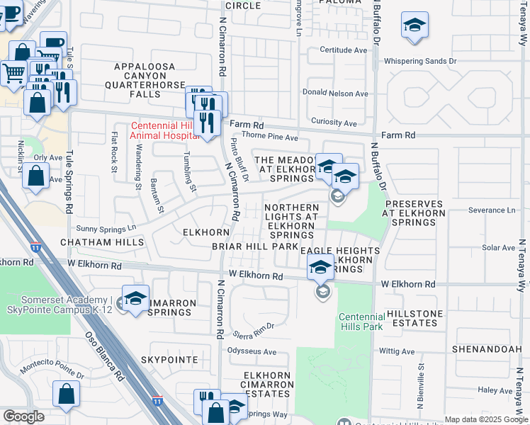 map of restaurants, bars, coffee shops, grocery stores, and more near 7909 Dutch Canyon Court in Las Vegas