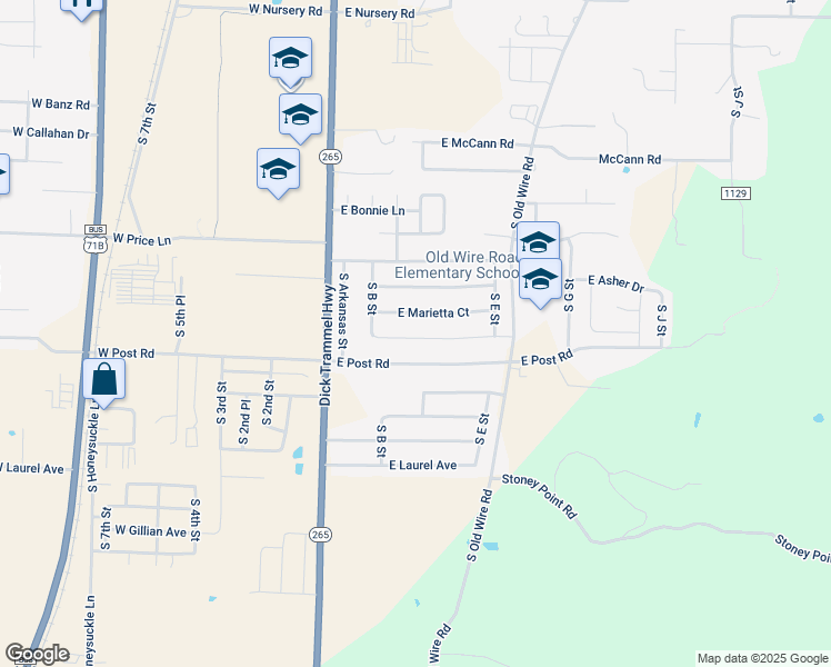 map of restaurants, bars, coffee shops, grocery stores, and more near 311 East Southern Trace Drive in Rogers