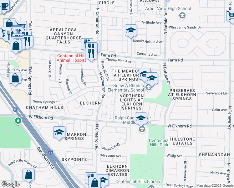 map of restaurants, bars, coffee shops, grocery stores, and more near 7909 Dutch Canyon Court in Las Vegas