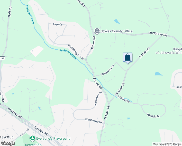 map of restaurants, bars, coffee shops, grocery stores, and more near 405 Brown Road in King