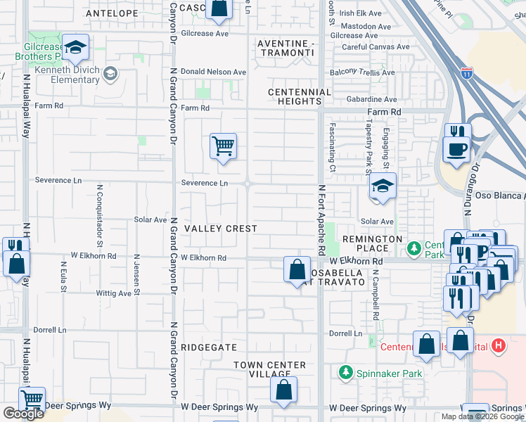 map of restaurants, bars, coffee shops, grocery stores, and more near 9343 White Waterfall Avenue in Las Vegas