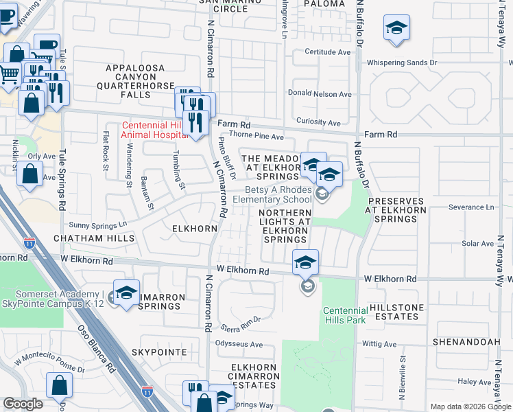 map of restaurants, bars, coffee shops, grocery stores, and more near 7900 Dutch Canyon Court in Las Vegas