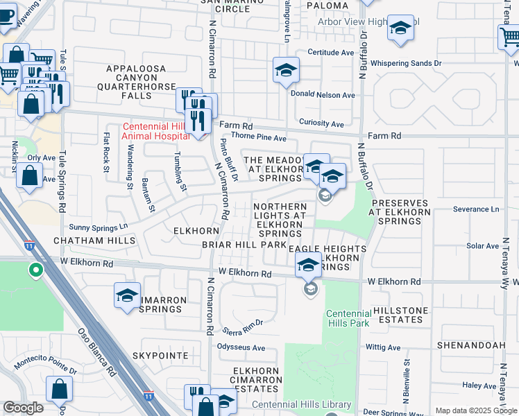 map of restaurants, bars, coffee shops, grocery stores, and more near 7900 Dutch Canyon Court in Las Vegas