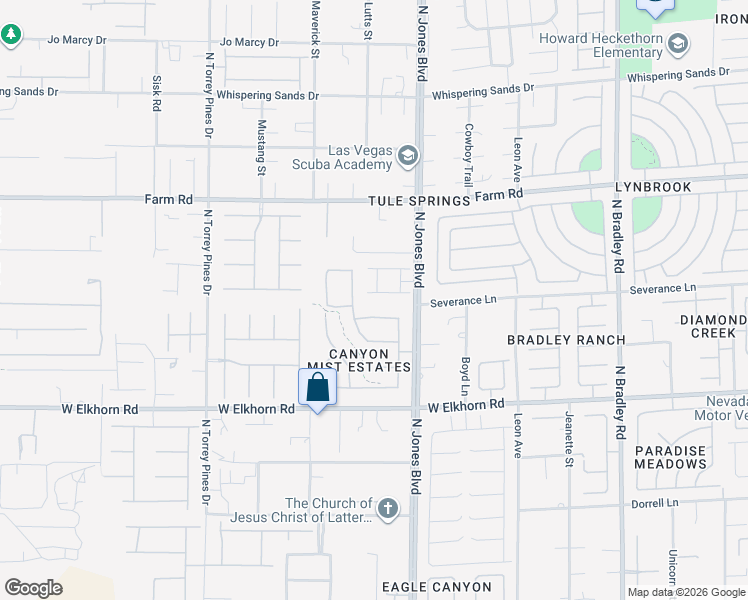map of restaurants, bars, coffee shops, grocery stores, and more near 6012 Chessington Avenue in Las Vegas