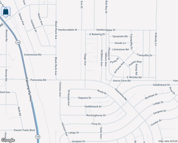 map of restaurants, bars, coffee shops, grocery stores, and more near 1331 Rex Place in Pahrump