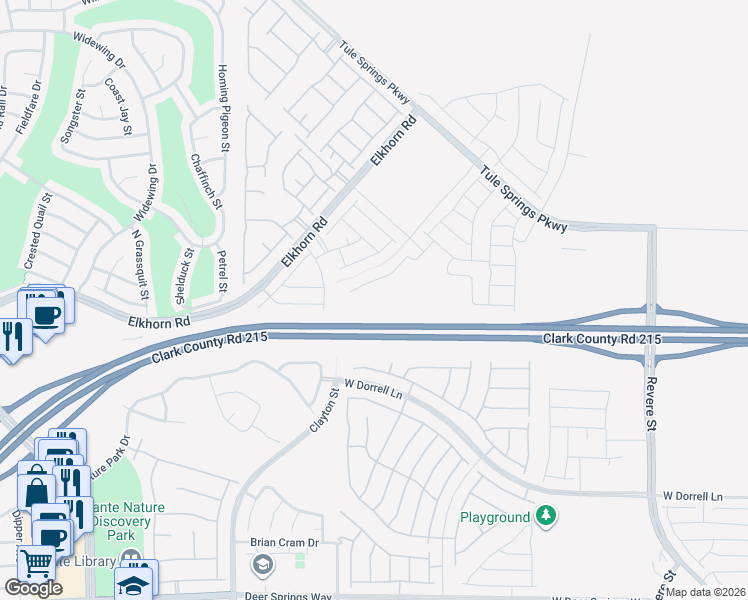 map of restaurants, bars, coffee shops, grocery stores, and more near 7355 Raimee Brook Street in North Las Vegas