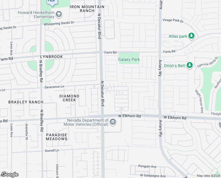 map of restaurants, bars, coffee shops, grocery stores, and more near 7334 North Decatur Boulevard in North Las Vegas