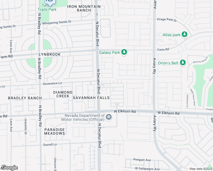 map of restaurants, bars, coffee shops, grocery stores, and more near 7336 North Decatur Boulevard in Las Vegas