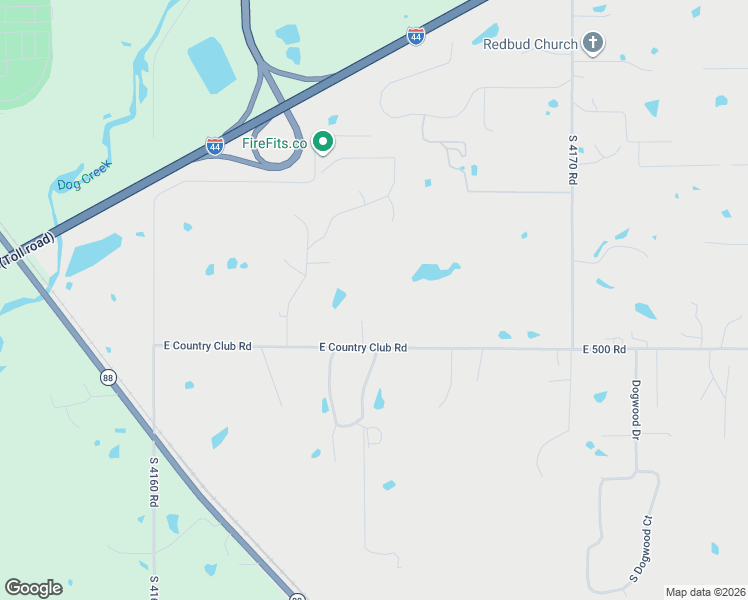 map of restaurants, bars, coffee shops, grocery stores, and more near 13619 East 500 Road in Claremore