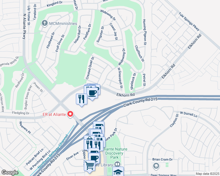 map of restaurants, bars, coffee shops, grocery stores, and more near 2429 Great Auk Avenue in North Las Vegas