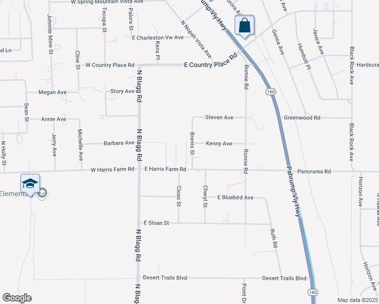 map of restaurants, bars, coffee shops, grocery stores, and more near 5081 Valero Court in Pahrump