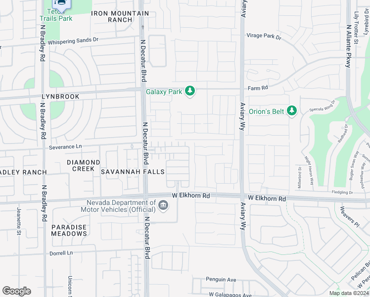 map of restaurants, bars, coffee shops, grocery stores, and more near 7352 North Decatur Boulevard in North Las Vegas