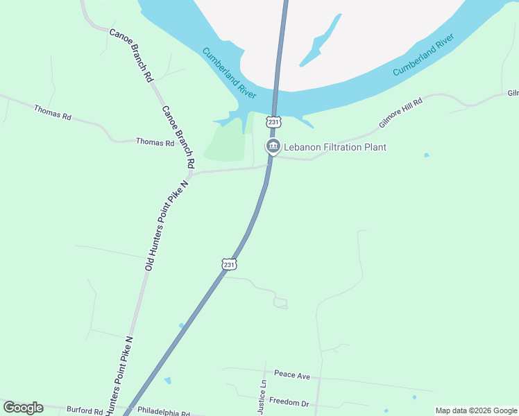 map of restaurants, bars, coffee shops, grocery stores, and more near 6184 Hunters Point Pike in Lebanon
