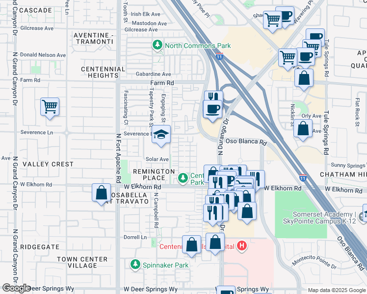 map of restaurants, bars, coffee shops, grocery stores, and more near 8933 Marmot Ridge Court in Las Vegas