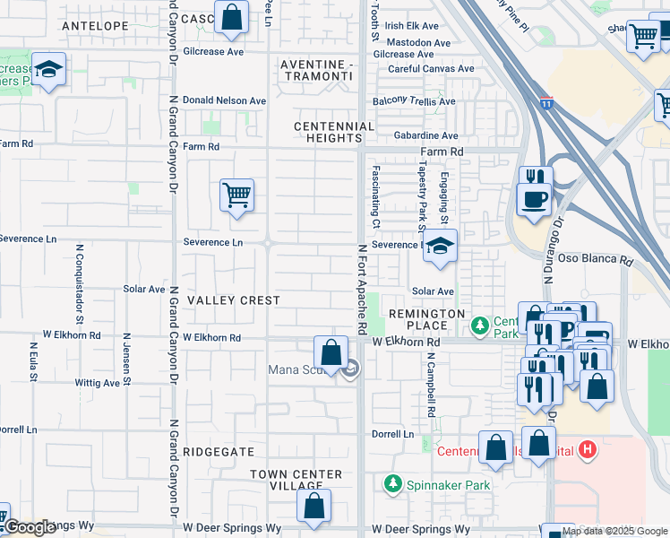 map of restaurants, bars, coffee shops, grocery stores, and more near 9212 Brownstone Ledge Avenue in Las Vegas