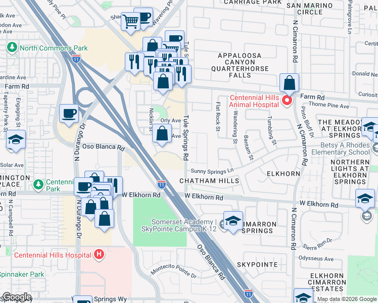 map of restaurants, bars, coffee shops, grocery stores, and more near 8337 Willow Basin Court in Las Vegas
