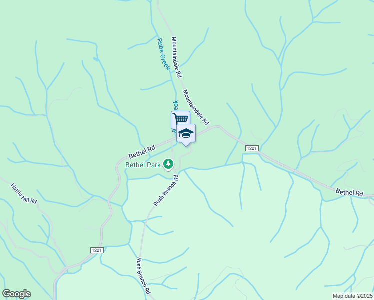 map of restaurants, bars, coffee shops, grocery stores, and more near 138 Bethel School Road in Sugar Grove