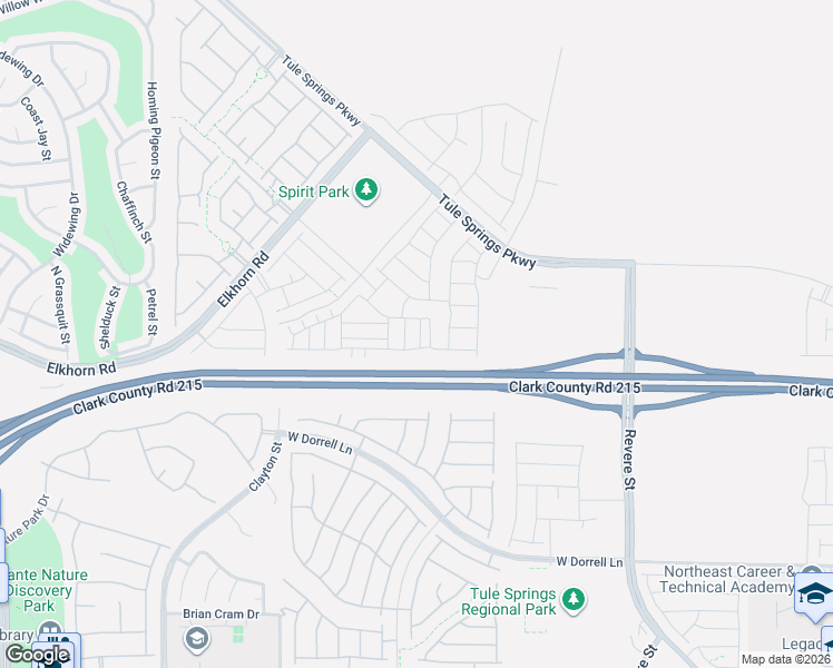 map of restaurants, bars, coffee shops, grocery stores, and more near Bruce Woodbury Beltway in North Las Vegas