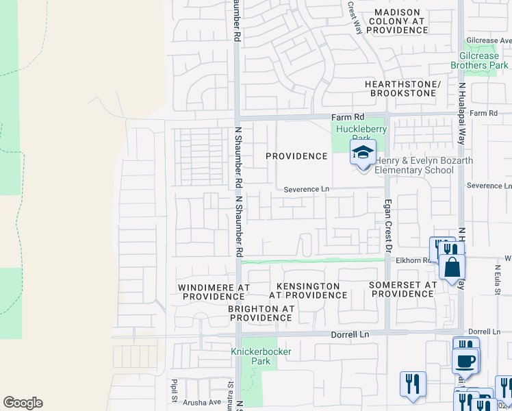 map of restaurants, bars, coffee shops, grocery stores, and more near 7343 Brisbane Hills Street in Las Vegas