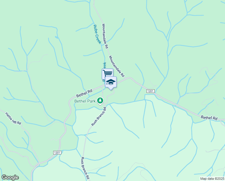 map of restaurants, bars, coffee shops, grocery stores, and more near 138 Bethel School Road in Sugar Grove