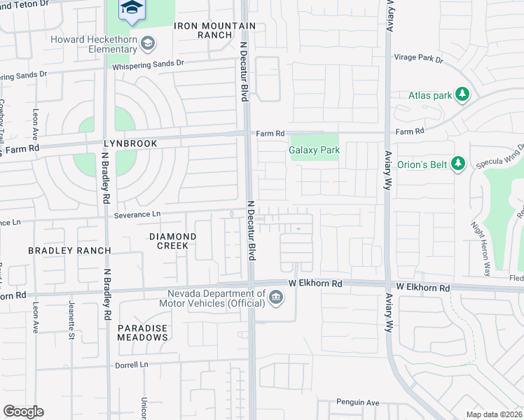 map of restaurants, bars, coffee shops, grocery stores, and more near 4745 Ridgeley Avenue in North Las Vegas
