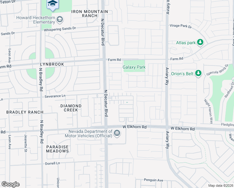 map of restaurants, bars, coffee shops, grocery stores, and more near 7368 North Decatur Boulevard in Las Vegas