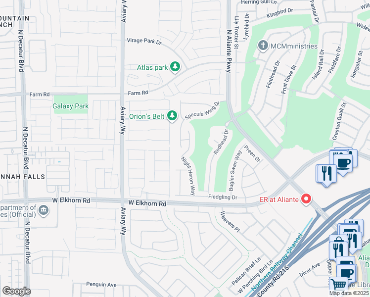 map of restaurants, bars, coffee shops, grocery stores, and more near 7428 Redbreast Court in North Las Vegas