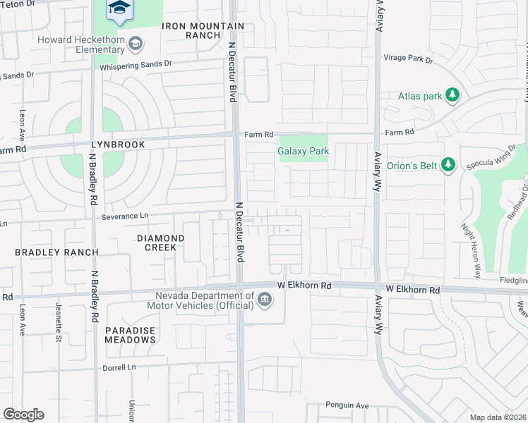 map of restaurants, bars, coffee shops, grocery stores, and more near 7410 Pink Moon Street in North Las Vegas