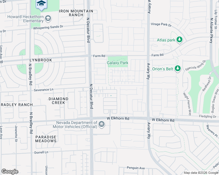 map of restaurants, bars, coffee shops, grocery stores, and more near 7360 North Decatur Boulevard in North Las Vegas