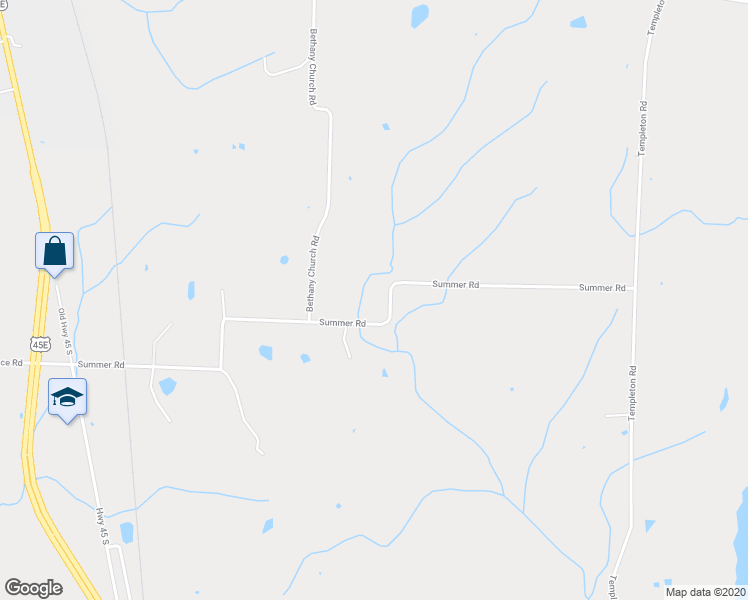map of restaurants, bars, coffee shops, grocery stores, and more near 597 Summer Road in Martin