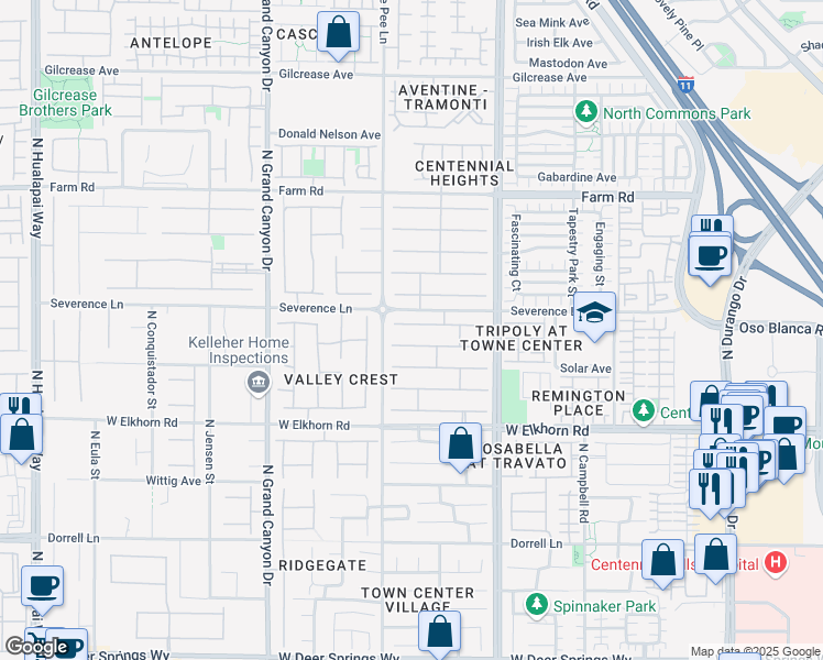 map of restaurants, bars, coffee shops, grocery stores, and more near 9343 Oxbow Lake Avenue in Las Vegas