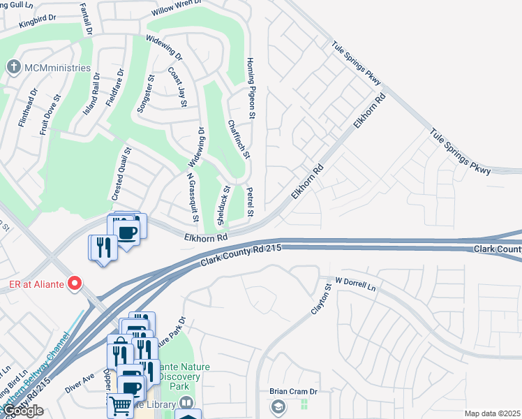 map of restaurants, bars, coffee shops, grocery stores, and more near 7351 Phoenix Falls Street in North Las Vegas