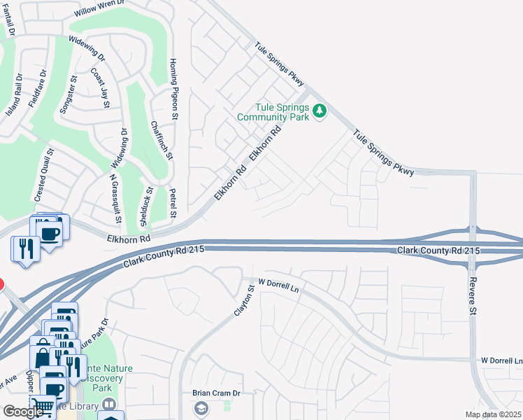 map of restaurants, bars, coffee shops, grocery stores, and more near 7364 Axel Creek Street in North Las Vegas