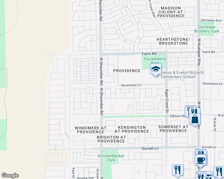map of restaurants, bars, coffee shops, grocery stores, and more near 7350 Brisbane Hills Street in Las Vegas