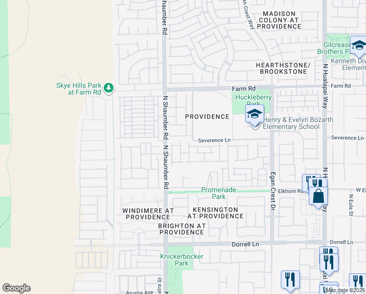 map of restaurants, bars, coffee shops, grocery stores, and more near 7350 Brisbane Hills Street in Las Vegas