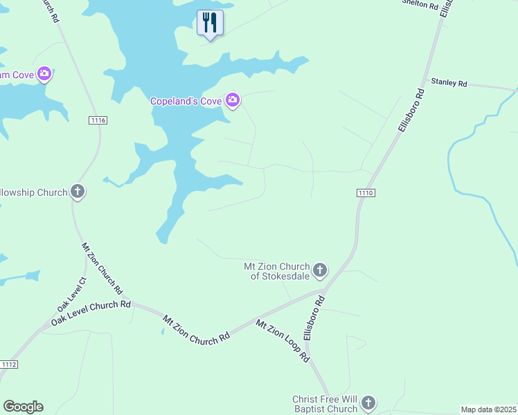map of restaurants, bars, coffee shops, grocery stores, and more near 183 Yardarm Court in Stokesdale