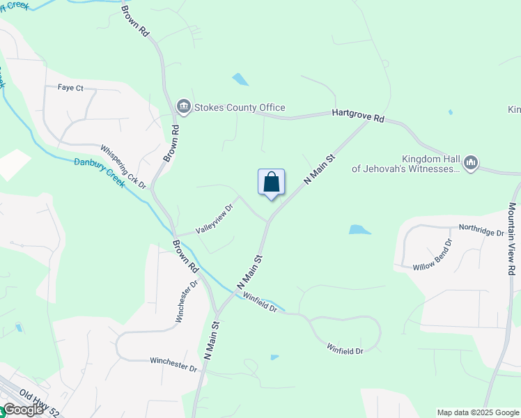 map of restaurants, bars, coffee shops, grocery stores, and more near 605 North Main Street in King