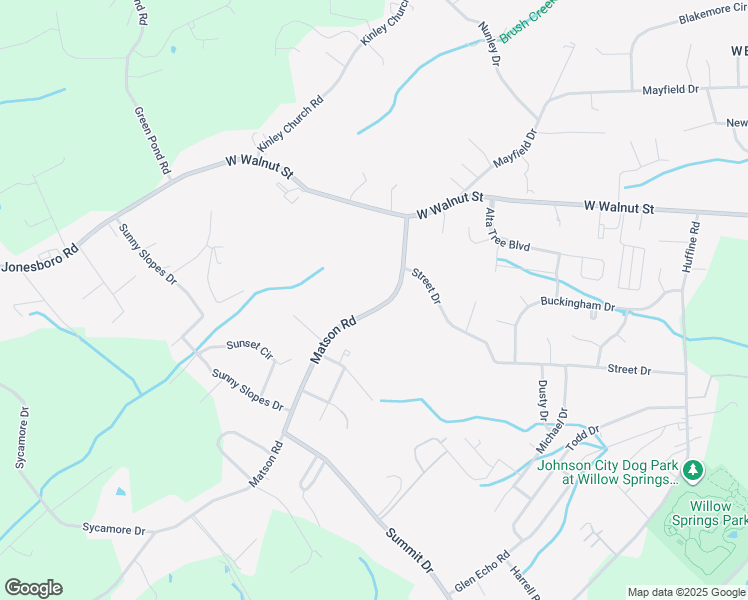 map of restaurants, bars, coffee shops, grocery stores, and more near 588 Matson Road in Jonesborough