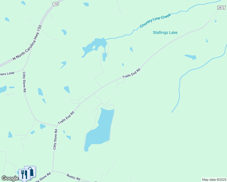 map of restaurants, bars, coffee shops, grocery stores, and more near 391 Trails End Road in Reidsville