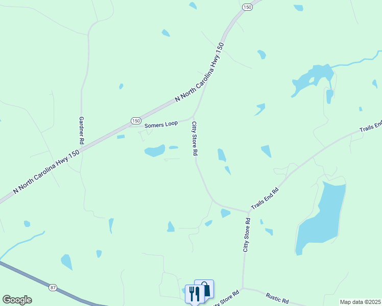 map of restaurants, bars, coffee shops, grocery stores, and more near 638 Citty Store Road in Reidsville