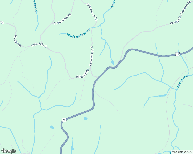 map of restaurants, bars, coffee shops, grocery stores, and more near 9615 Morgan County Highway in Sunbright