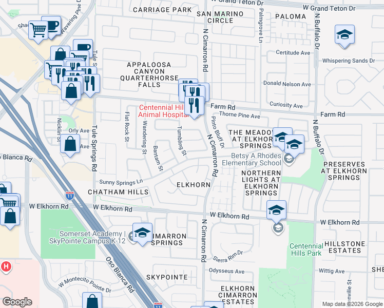 map of restaurants, bars, coffee shops, grocery stores, and more near 8037 Radigan Avenue in Las Vegas