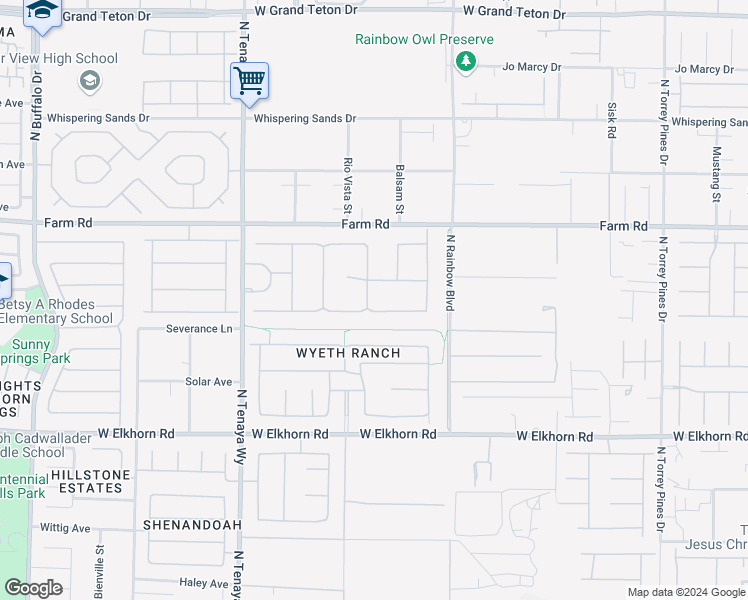 map of restaurants, bars, coffee shops, grocery stores, and more near 6908 Via Locanda Avenue in Las Vegas