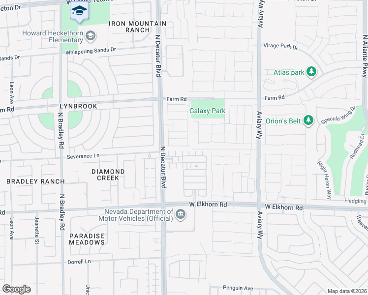 map of restaurants, bars, coffee shops, grocery stores, and more near 4635 Ridgeley Avenue in North Las Vegas