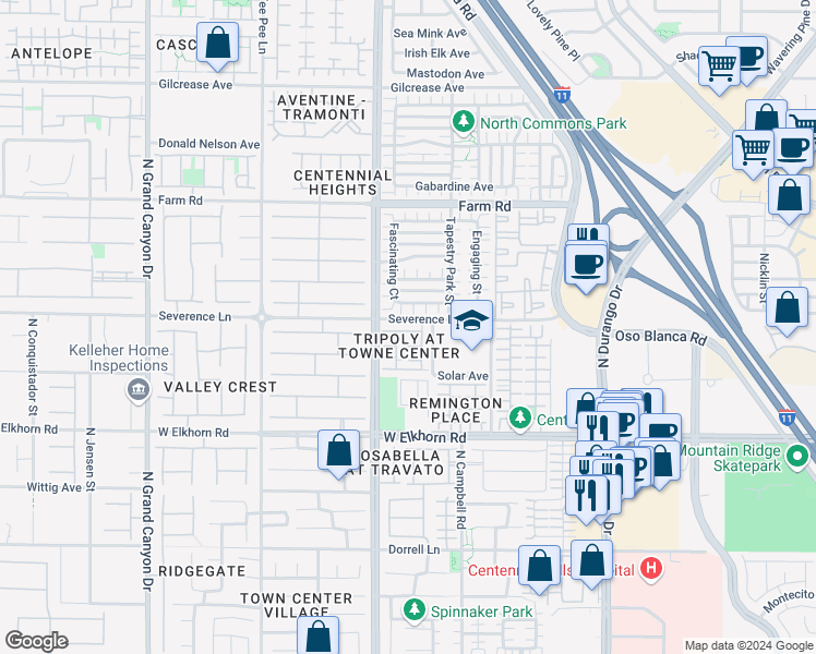 map of restaurants, bars, coffee shops, grocery stores, and more near 9116 Alpine Grove Avenue in Las Vegas